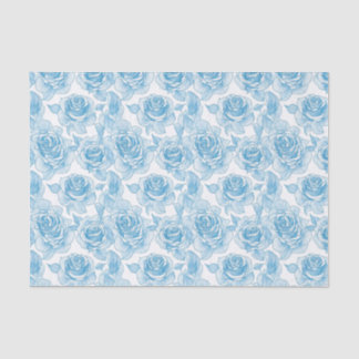 Blue rose flowers tissue paper