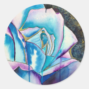 Blue Rose gothic original art Classic Round Sticker