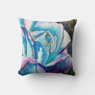 Blue Rose gothic original art Cushion