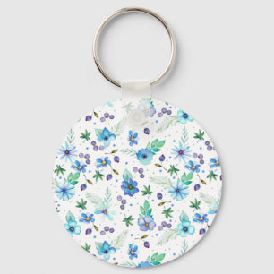 Blue rose key ring