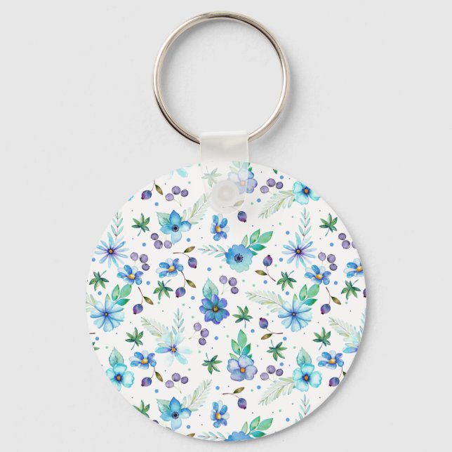 Blue rose key ring (Front)