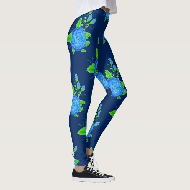 Blue Rose Leggings (Right)