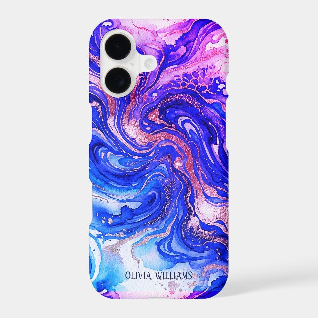 Blue Rose Marble Luxury Abstract Fluid Art Pattern (Back)