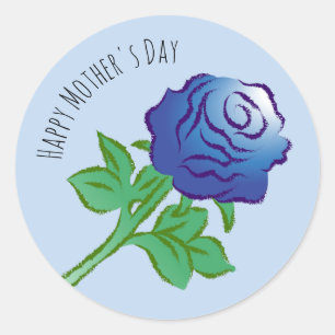 Blue Rose Mother's Day Classic Round Sticker