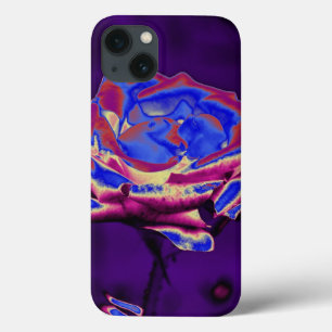 Blue Rose on Purple iPhone 13 Case
