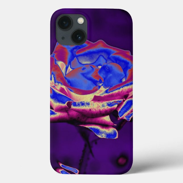 Blue Rose on Purple Case-Mate iPhone Case (Back)