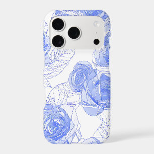 Blue Rose Outline iPhone Case Line Art Coquette