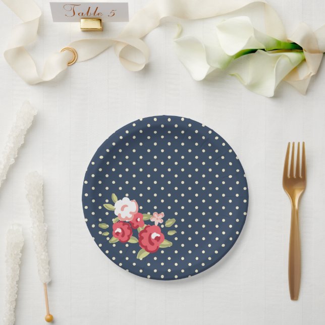 Blue Rose Paper Plate (Wedding)