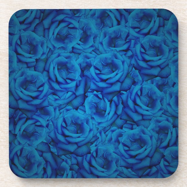 Blue Rose Pattern Coaster (Front)