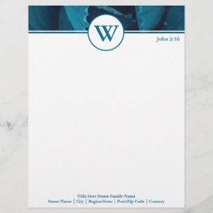 BLUE ROSE Personalised Business Custom Letterhead
