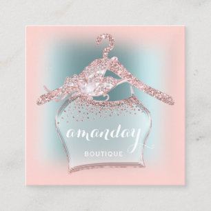 Blue Rose Pink Fashion Closet Boutique Blogger Square Business Card