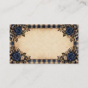 Blue Rose & Plaid Business Card