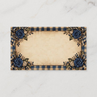 Blue Rose & Plaid Business Card