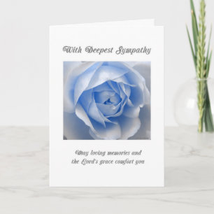 Blue Rose Religious Sympathy Card