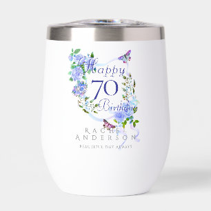 Blue Rose Ribbon 70th Birthday