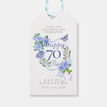 Blue Rose Ribbon 70th Birthday