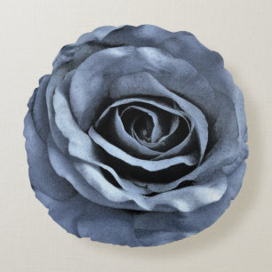 Blue Rose Round Cushion
