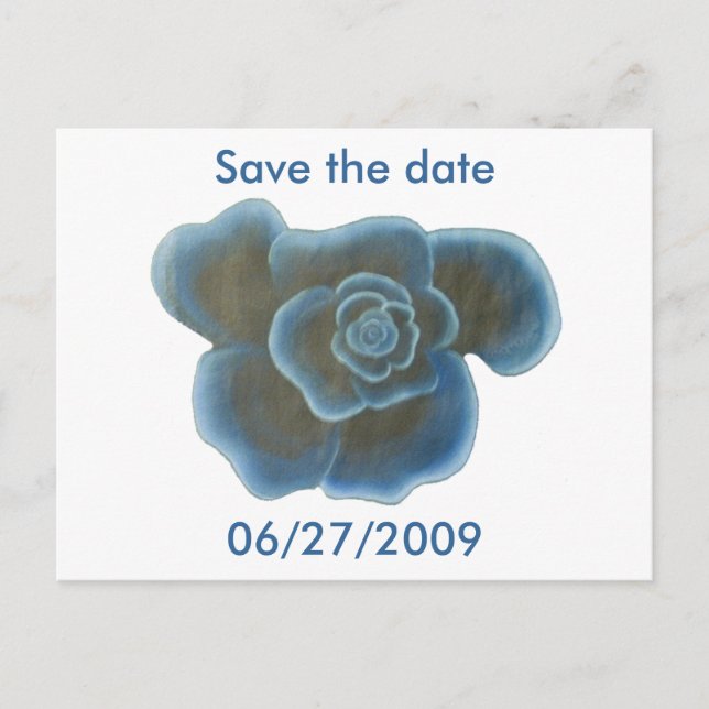 Blue Rose, Save the date Wedding postcards (Front)