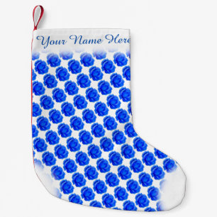 Blue Rose Stocking Rose Christmas Stocking Custom