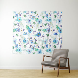 Blue rose tapestry