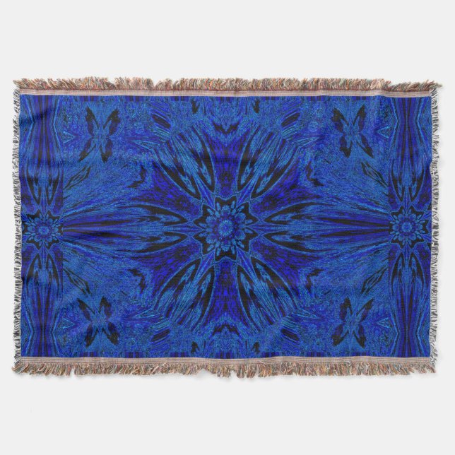 Blue Rose Throw Blanket (Front)