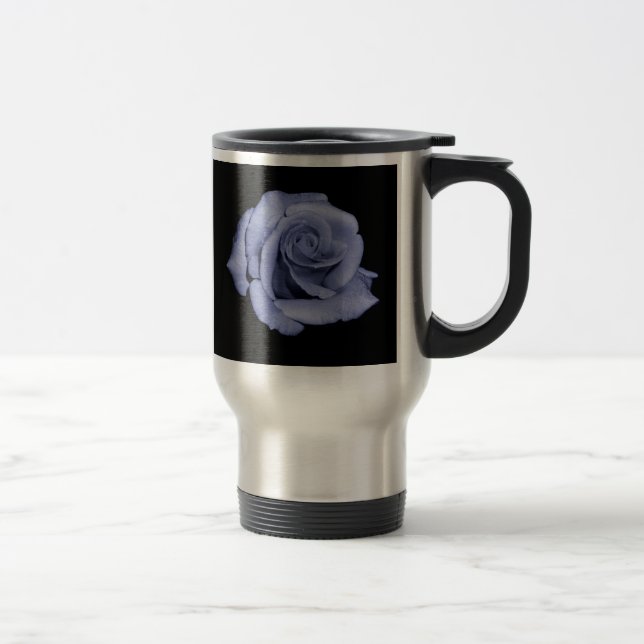 Blue rose travel commuter mug (Right)