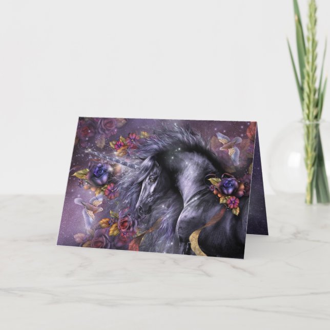 Blue Rose Unicorn Designer Card (Front)