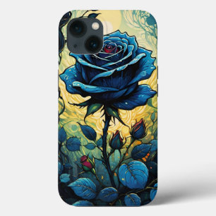 Blue Rose Vines 1   iPhone 13 Case