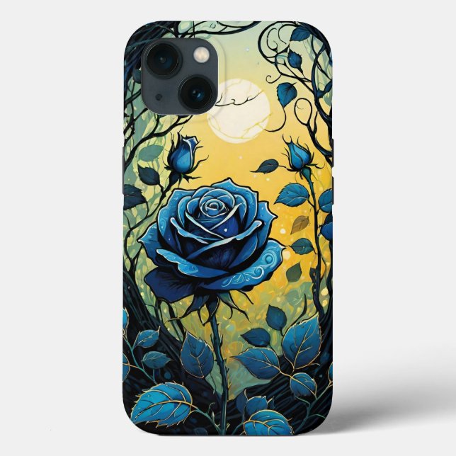 Blue Rose Vines 2  Case-Mate iPhone Case (Back)