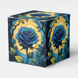 Blue Rose Vines 3 Cube Favour Box