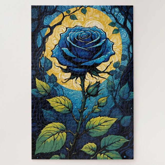 Blue Rose Vines 3 Jigsaw Puzzle (Vertical)