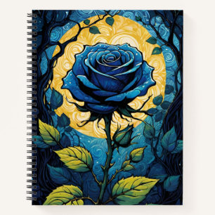 Blue Rose Vines 3 Notebook