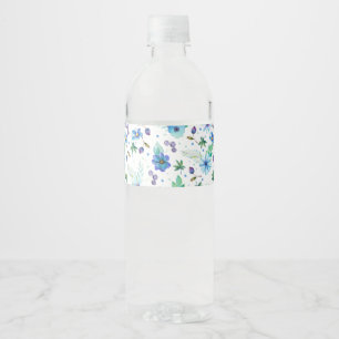 Blue rose water bottle label