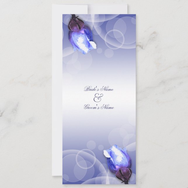 Blue rose wedding invitations (Front)