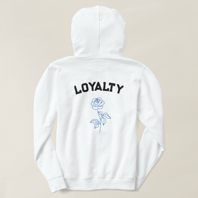 Blue Rose & Wolf (Loyalty)  Hoodie (Design Back)