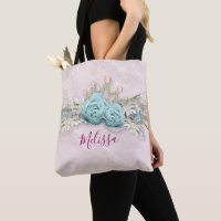 Blue Roses and Crown Floral Bouquet Personalised