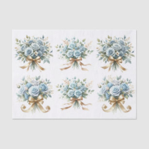 Blue Roses Bouquet Clipart Ephemera Decoupage Tissue Paper