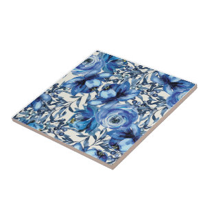 Blue Roses Ceramic Tile