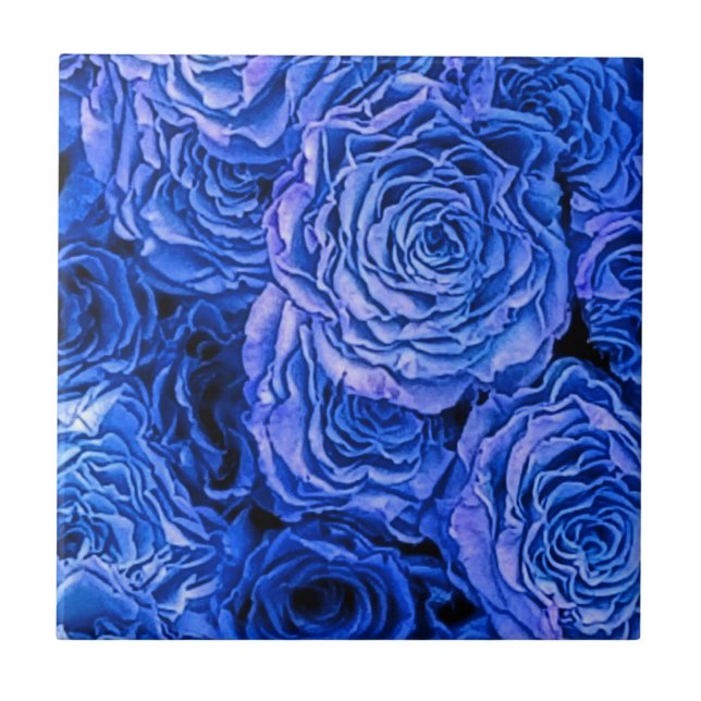 Blue Roses Ceramic Tile (Front)