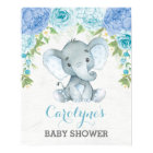 Blue Roses Elephant Boy Baby Shower Welcome