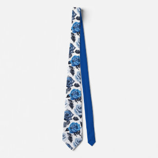 Blue Roses Floral 1 Tie