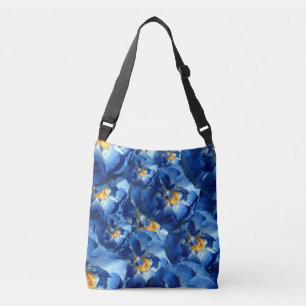 Blue Roses Floral Pattern Tote