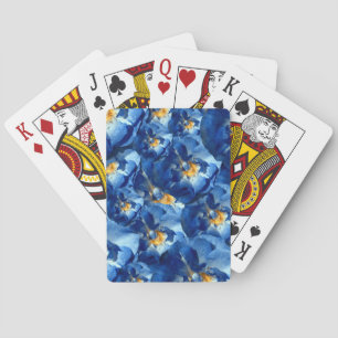 Blue Roses Floral Photo Pattern Playing Cards