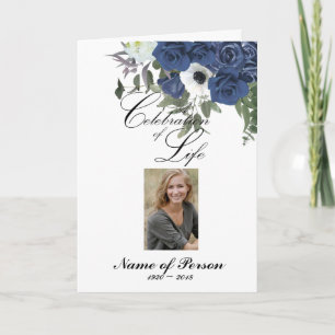 Blue Roses Funeral Program