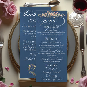 Blue - Roses, Heart & Thank You Menu