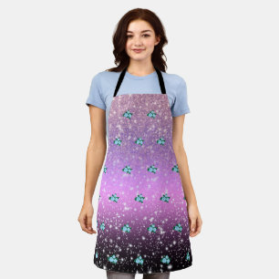 Blue Roses in Sparkling Ombre shower Apron