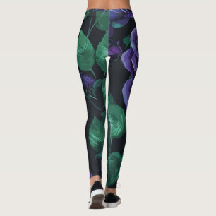 Blue roses leggings