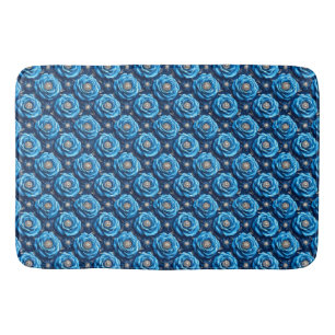 Blue roses Luxury Floral Night Design🌹 Bath Mat