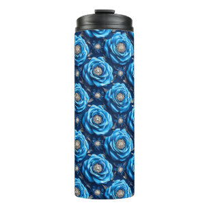Blue roses Luxury Floral Night Design🌹 Thermal Tumbler