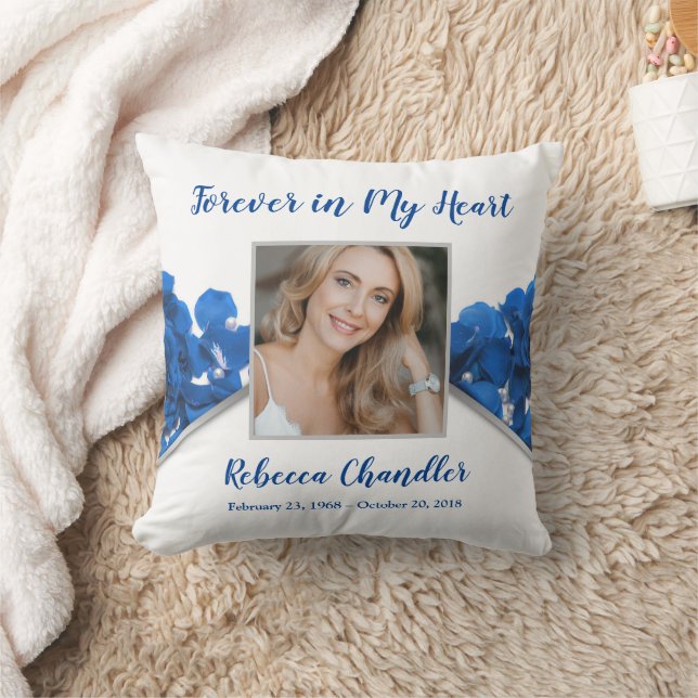 Blue Roses Memorial Pillow Keepsake (Blanket)